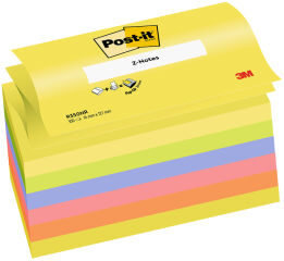 Post-it Bloc-note adh&eacute;sif z-notes, 127 x 76 mm, 6 couleurs