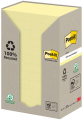 Post-it Bloc-note adh&eacute;sif Recycling notes, 51 x 38 mm, jaune
