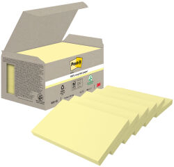 Post-it Bloc-note adh&eacute;sif Recycling notes, 127x76 mm, jaune