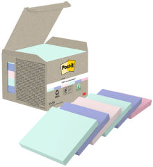 Post-it Bloc-note adh&eacute;sif Recycling notes, 76x76 mm, assorti