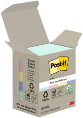 Post-it Bloc-note adh&eacute;sif Recycling notes, 51x38 mm, assorti