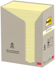 Post-it Bloc-note adh&eacute;sif Recycling notes, 127x76 mm, jaune