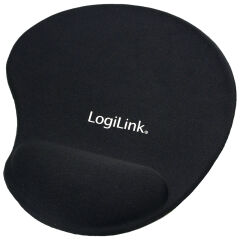 LogiLink Repose-poignet &agrave; gel avec tapis de souris, noir