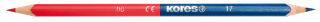 Kores Crayons de couleur TWIN, triangulaire, bleu / rouge