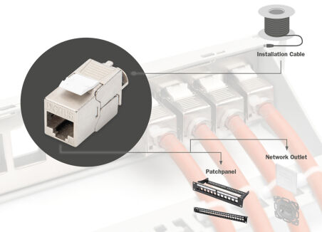 DIGITUS Module Keystone cat.6A, blind&eacute;, gris