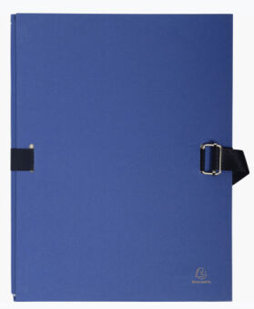 EXACOMPTA Chemise &agrave; dos extensible, A4, carton, bleu marine