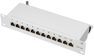 LogiLink Panneau de brassage 10' cat. 6A, 12 ports, gris
