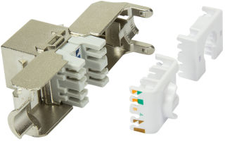 LogiLink Module keystone Cat.6A, non blindé, noir
