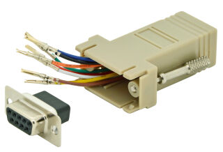 DIGITUS Adaptateur RS 232, femelle DB9 - femelle RJ45, beige