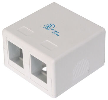 DIGITUS Bo&icirc;tier vide pour 2 modules Keystone, blanc pur