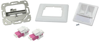 LogiLink Boîte de raccordement, 2 x raccord double LC, blanc