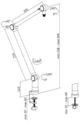 LogiLink Bras de microphone professionnel, noir