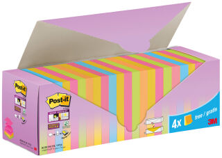 Post-it Bloc-note super sticky z-notes, 76 x 76 mm, 20+4