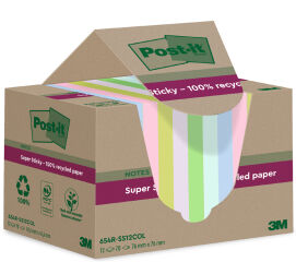 Post-it Super Sticky Recycling Notes, 76 x 76 mm, color&eacute;