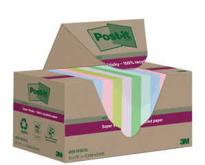 Post-it Super Sticky Recycling Notes, 47,6 x 47,6 mm, color&eacute;