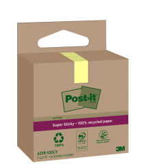 Post-it Super Sticky Recycling Notes, 47,6 x 47,6 mm, jaune