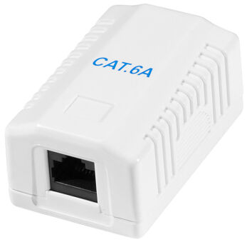 LogiLink Prise RJ45 cat. 6A avec boîtier en saillie, 1x RJ45