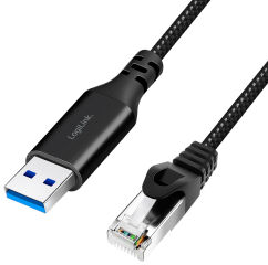 LogiLink C&acirc;ble Ethernet USB 3.0, USB-A - RJ45, 2 m