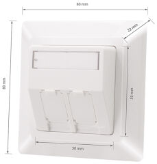 LogiLink Prise pour modules Keystone, 2 ports, blanc pur
