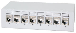 LogiLink Panneau de brassage cat.6A, 8 ports, gris clair