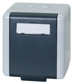 LogiLink Prise RJ45 cat.6A Outdoor, pour 2x RJ45, gris