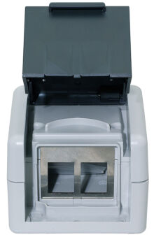 LogiLink Prise RJ45 cat.6A Outdoor, pour 2x RJ45, gris