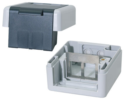 LogiLink Prise RJ45 cat.6A Outdoor, pour 2x RJ45, gris