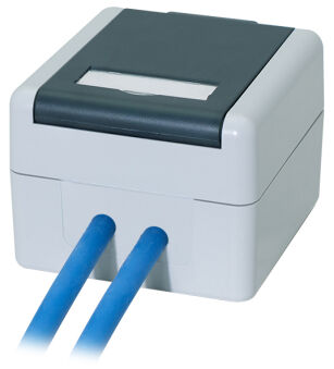 LogiLink Prise RJ45 cat.6A Outdoor, pour 2x RJ45, gris